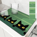 Axyaa Halloween Black Kitchen Drying Mat - Quick Dry Dish Draining Pad
