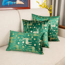 Axyaa Red Green Velvet Soft Throw Cushion Cover 30x50/50x50cm
