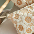 Axyaa Sun Floral Embroidery Pillow Cover for Living Room Sofa