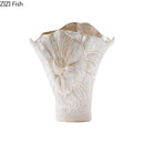 Axyaa Ceramic Floral Texture Vase for Aesthetic Room Decor