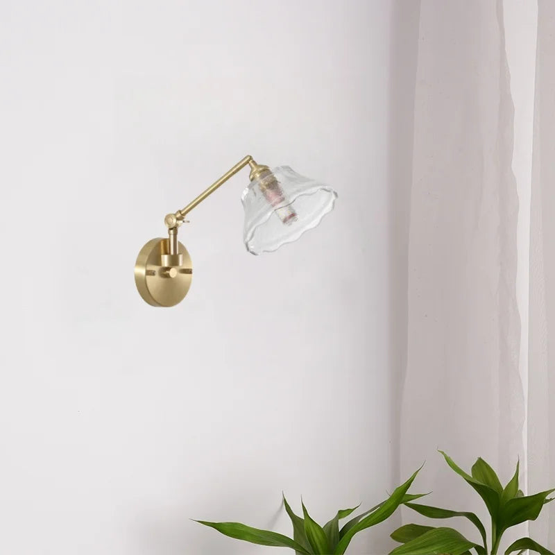 Axyaa Clear Glass LED Wall Sconce with Switch - Nordic Minimalism Wand Lampen