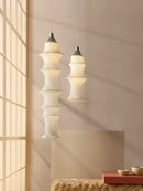 Axyaa Japanese Cloth Ceiling Lamp Chandelier: Elegant Pendant Light for Living Room, Bedroom & Home Décor.