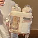 Axyaa Double Drink Water Bottles with Tea Filter and Straw - BPA Free