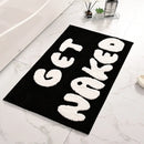 Axyaa Non-Slip Microfiber Bath Mat - Funny Bathroom Decor - Black & White Mats