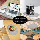 Axyaa Oval Faux Leather Placemats Set - Waterproof, Heat Resistant Cafe Dining Mats