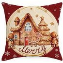 Gingerbread House & Candy Pillows Cushion Cover by Axyaa for Sofa, Bedroom, Car