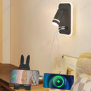 Axyaa LED Wall Light USB Charging Port Adjustable Angle for Reading & Decor