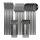 30-Piece Pink Silver Stainless Steel Dinnerware Set by Axyaa