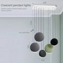 Axyaa Crescent Moon LED Chandelier for Dining Room Kitchen Coffee Shop