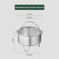 Axyaa Stainless Steel Drain Basket for Food Prep Vegetable Fruit, Multifunction Stainer