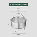 Axyaa Stainless Steel Drain Basket for Food Prep Vegetable Fruit, Multifunction Stainer