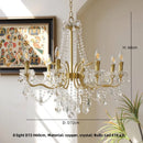Axyaa Crystal Copper Chandelier Pendant Lights with LED Candle, Luxury Home Decor