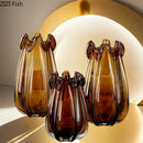 Amber Crystal Vase by Axyaa - Hydroponic Dried Flower Arrangement & Decorative Crafts