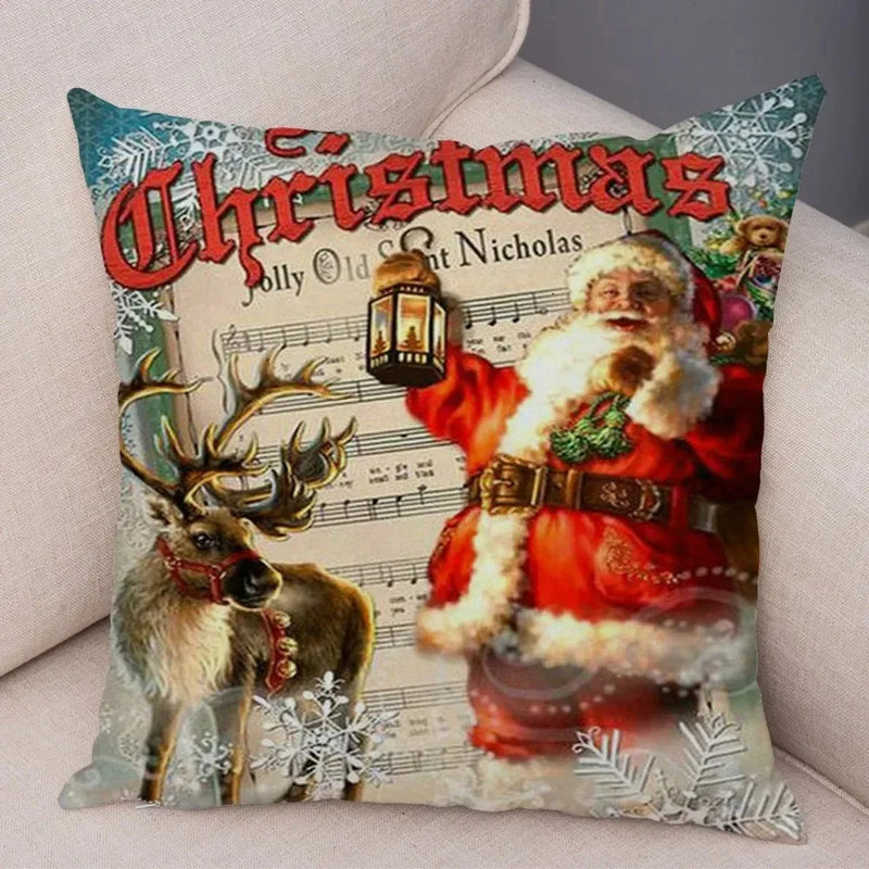 Christmas Santa Claus Pillowcase - Axyaa Christmas Day Party Sofa Decoration Gift