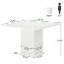 Axyaa Square Dining Table Set for 4, Modern Engineered Wood with 2 Placemats
