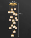Axyaa Modern Ring Stairs Pendant Light Chandeliers for Living and Dining Room