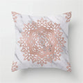 Pink Glitter Letter Flower Geometric Cushion Cover by Axyaa