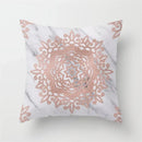 Pink Glitter Letter Flower Geometric Cushion Cover by Axyaa