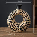 Axyaa Geometric Rattan Vase Straw Plaited Floral Arrangement Home Decor Accessories