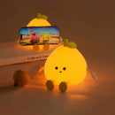 Axyaa Orange Silicone Cat Night Light with Remote - Rechargeable Touch Sensor Bedside Lamp
