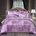 Axyaa Luxury Jacquard Bedding Set - European Style Satin Duvet Cover for Double Bed