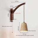 Axyaa Wabi Sabi LED Wall Sconce Yellow Travertine Swing Arm Vintage Room Lights