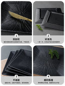 Axyaa High-Quality Black Melamine Square Snack Plate for Home Dining