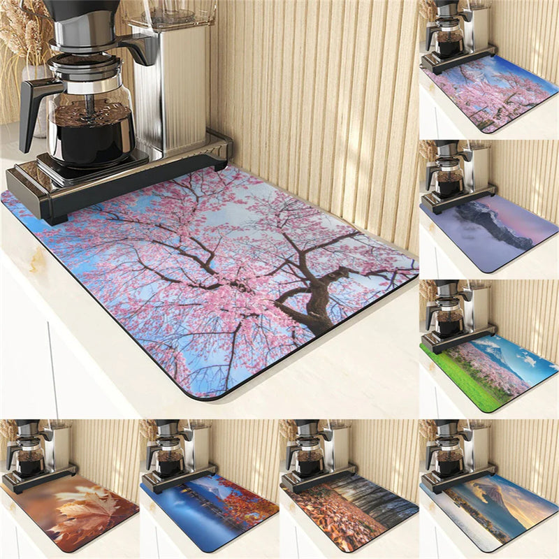 Axyaa Fujiyama Sakura Coasters Mats & Placemats: Plant Style Kitchen Table Mat