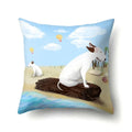 Axyaa Geometric Cat Dog Print Polyester Pillow Cover 45x45cm