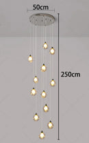 Axyaa Crystal Chandelier Stair Pendant Lamp Living Room Lights