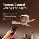 Axyaa Portable Rechargeable Ceiling Canopy Fan with Remote Control Light