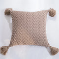 Axyaa Soft Knit Cushion Cover 45x45cm Solid Pillow Case with Tassels
