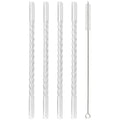 Axyaa Glass Straw Set 4 Pack for Cocktail Smoothie Bar Accessories