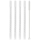 Axyaa Glass Straw Set 4 Pack for Cocktail Smoothie Bar Accessories
