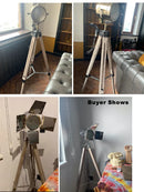 Axyaa Wooden Tripod Floor Lamp - Industrial Vintage Style for Home, Study, Bar, Hotel