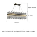 Axyaa Black/Gold Metal Crystal Chandelier LED Pendant Light Luxe Dimmable Fixture