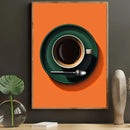 Axyaa Espresso Canvas Prints: Chic Mid-century Kitchen Wall Art for Modern Home Décor