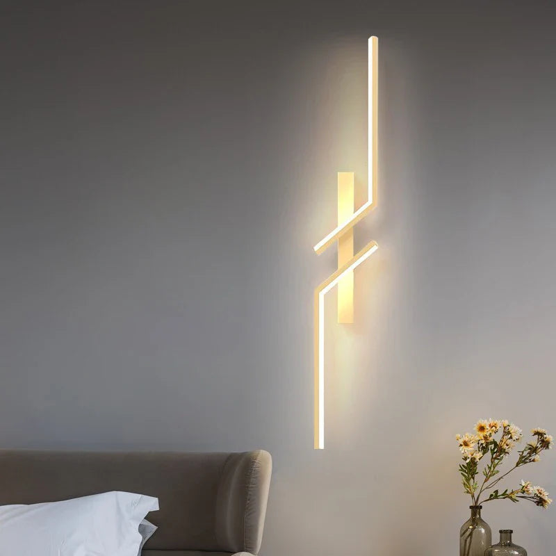 Axyaa Gold Minimalist Led Wall Sconce for Bedroom Living Room TV Sofa Background