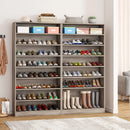 Axyaa 9-Tier Tall Shoe Cabinet, Holds 40-45 Pairs, Heavy Duty Wood Freestanding Storage