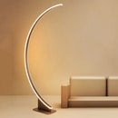 Axyaa Nordic LED Corner Floor Lamp in Coffee White for Home Decor Lighting