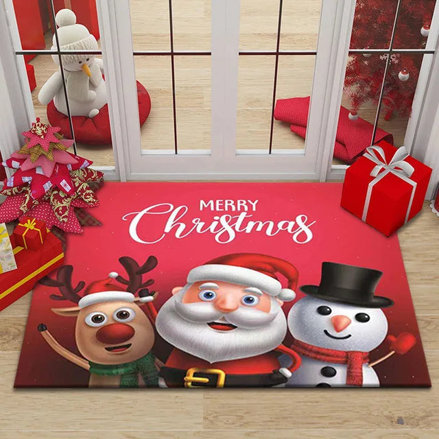 Axyaa Christmas New Year Entrance Door Mat Non-Slip Floor Decor