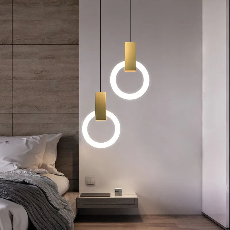 Axyaa Nordic LED Pendant Light: Stylish Ring Chandelier for Living Room, Dining Room, Bedroom