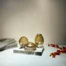 Axyaa Amber Crystal Glass Vase for Modern Light Luxury Style Flower Arrangement