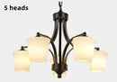 Axyaa Black Iron Glass Shade Chandelier: Industrial Farmhouse Style Lighting