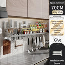 Axyaa Kitchen Storage Rack: Waterproof, Multifunctional, Wall-Mounted Seasoning & Knife Holder