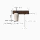 Axyaa Mid Century Modern LED Wall Light Pull Chain Switch Yellow Travertine Bedroom Lamps