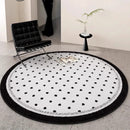 Axyaa Round Fluffy Bedroom Rug Soft Plush Living Room Carpet Modern Minimalist Decoration