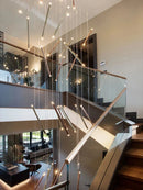 Luxury Axyaa LED Stair Chandelier for Modern Living and Dining Rooms