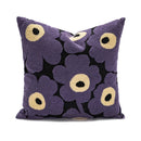 Axyaa Poppy Floral Embroidery Cushion Cover Blue Orange 45x45cm Home Decor for Living Room