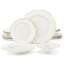 Axya Lotus White Porcelain Tableware Set for 4/8 - 16/32-Piece Collection